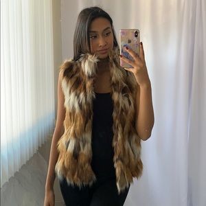 Multi color faux fur vest